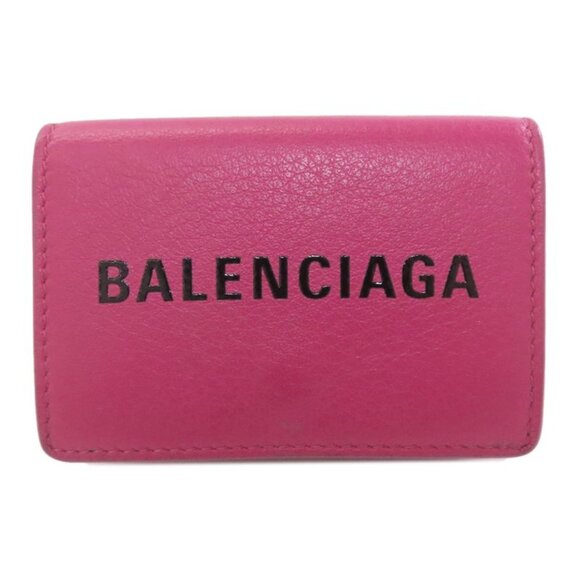 Balenciaga Handbags - Balenciaga Logo Trifold Wallet Bifold Leather
